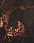 Gerard Dou Old Woman Cutting Bread Sweden oil painting artist
